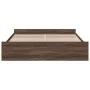 Oak brown engineered wood bed with drawers 200x200 cm by vidaXL, Beds and slatted bases - Ref: Foro24-3280271, Price: 173,86 ...
