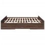 Oak brown engineered wood bed with drawers 200x200 cm by vidaXL, Beds and slatted bases - Ref: Foro24-3280271, Price: 176,31 ...
