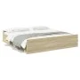 Sonoma oak engineered wood bed with drawers 200x200 cm by vidaXL, Beds and slatted bases - Ref: Foro24-3280267, Price: 161,34...