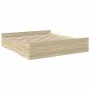 Sonoma oak engineered wood bed with drawers 200x200 cm by vidaXL, Beds and slatted bases - Ref: Foro24-3280267, Price: 161,34...