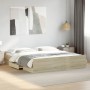 Cama con cajones madera ingeniería roble Sonoma 200x200 cm de vidaXL, Camas y somieres - Ref: Foro24-3280267, Precio: 163,27 ...