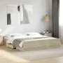 Sonoma oak engineered wood bed with drawers 200x200 cm by vidaXL, Beds and slatted bases - Ref: Foro24-3280267, Price: 161,34...