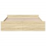 Cama con cajones madera ingeniería roble Sonoma 200x200 cm de vidaXL, Camas y somieres - Ref: Foro24-3280267, Precio: 163,27 ...
