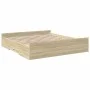 Sonoma oak engineered wood bed with drawers 200x200 cm by vidaXL, Beds and slatted bases - Ref: Foro24-3280267, Price: 161,34...