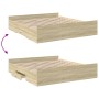 Cama con cajones madera ingeniería roble Sonoma 200x200 cm de vidaXL, Camas y somieres - Ref: Foro24-3280267, Precio: 163,27 ...