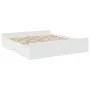 White engineered wood bed frame with drawers 200x200 cm by vidaXL, Beds and slatted bases - Ref: Foro24-3280265, Price: 166,6...