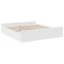 White engineered wood bed frame with drawers 200x200 cm by vidaXL, Beds and slatted bases - Ref: Foro24-3280265, Price: 166,6...