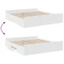 White engineered wood bed frame with drawers 200x200 cm by vidaXL, Beds and slatted bases - Ref: Foro24-3280265, Price: 166,6...