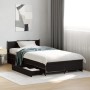 Schwarzes Holzwerkstoffbett mit Schubladen 75x190 cm von vidaXL, Betten und Lattenroste - Ref: Foro24-3279972, Preis: 150,03 ...