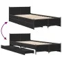Black engineered wood bed with drawers 75x190 cm by vidaXL, Beds and slatted bases - Ref: Foro24-3279972, Price: 148,24 €, Di...