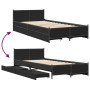 Schwarzes Holzwerkstoffbett mit Schubladen 75x190 cm von vidaXL, Betten und Lattenroste - Ref: Foro24-3279972, Preis: 150,03 ...