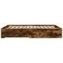 Smoked oak engineered wood bed with drawers 140x200 cm by vidaXL, Beds and slatted bases - Ref: Foro24-3280388, Price: 193,36...