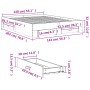 Bett aus geräuchertem Eichenholzwerkstoff mit Schubladen, 140 x 200 cm von vidaXL, Betten und Lattenroste - Ref: Foro24-32803...