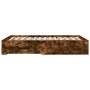 Cama con cajones madera de ingeniería roble ahumado 120x200 cm de vidaXL, Camas y somieres - Ref: Foro24-3280395, Precio: 163...