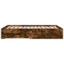 Smoked oak engineered wood bed with drawers 120x200 cm by vidaXL, Beds and slatted bases - Ref: Foro24-3280395, Price: 156,19...
