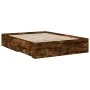 Smoked oak engineered wood bed with drawers 120x200 cm by vidaXL, Beds and slatted bases - Ref: Foro24-3280395, Price: 156,19...