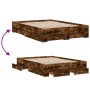 Smoked oak engineered wood bed with drawers 120x200 cm by vidaXL, Beds and slatted bases - Ref: Foro24-3280395, Price: 158,35...