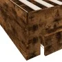 Smoked oak engineered wood bed with drawers 120x200 cm by vidaXL, Beds and slatted bases - Ref: Foro24-3280395, Price: 156,19...