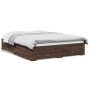 Cama con cajones madera ingeniería marrón roble 160x200 cm de vidaXL, Camas y somieres - Ref: Foro24-3280376, Precio: 175,90 ...