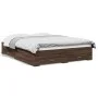 Oak brown engineered wood bed with drawers 160x200 cm by vidaXL, Beds and slatted bases - Ref: Foro24-3280376, Price: 175,50 ...