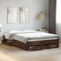 Cama con cajones madera ingeniería marrón roble 160x200 cm de vidaXL, Camas y somieres - Ref: Foro24-3280376, Precio: 175,90 ...