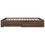 Oak brown engineered wood bed with drawers 160x200 cm by vidaXL, Beds and slatted bases - Ref: Foro24-3280376, Price: 175,50 ...
