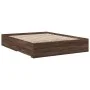 Oak brown engineered wood bed with drawers 160x200 cm by vidaXL, Beds and slatted bases - Ref: Foro24-3280376, Price: 175,50 ...