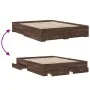 Oak brown engineered wood bed with drawers 160x200 cm by vidaXL, Beds and slatted bases - Ref: Foro24-3280376, Price: 175,50 ...