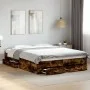 Cama con cajones madera de ingeniería roble ahumado 160x200 cm de vidaXL, Camas y somieres - Ref: Foro24-3280374, Precio: 168...