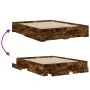 Cama con cajones madera de ingeniería roble ahumado 160x200 cm de vidaXL, Camas y somieres - Ref: Foro24-3280374, Precio: 168...