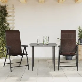 Folding garden chairs 2 units brown synthetic rattan by vidaXL, Garden chairs - Ref: Foro24-4007138, Price: 149,35 €, Discoun...