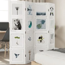 White Paulownia solid wood 4-panel dividing screen by vidaXL, Room dividers - Ref: Foro24-358689, Price: 117,13 €, Discount: %