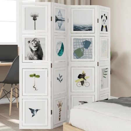White Paulownia solid wood 4-panel dividing screen by vidaXL, Room dividers - Ref: Foro24-358689, Price: 129,95 €, Discount: %