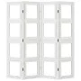Biombo separador de 4 paneles madera maciza Paulownia blanco de vidaXL, Divisores de ambientes - Ref: Foro24-358689, Precio: ...