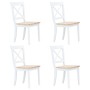 Sillas comedor 4 uds madera maciza caucho blanco y madera claro de vidaXL, Sillas de comedor - Ref: Foro24-247359, Precio: 28...