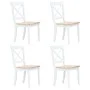 Sillas comedor 4 uds madera maciza caucho blanco y madera claro by vidaXL, dining chairs - Ref: Foro24-247359, Price: 283,85 ...