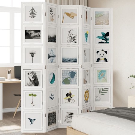 Biombo separador de 5 paneles madera maciza Paulownia blanco by vidaXL, Room dividers - Ref: Foro24-358696, Price: 192,89 €, ...