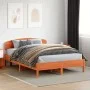 Estructura cama con cabecero madera pino marrón cera 160x200 cm de vidaXL, Camas y somieres - Ref: Foro24-3207204, Precio: 20...