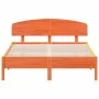 Estructura cama con cabecero madera pino marrón cera 160x200 cm de vidaXL, Camas y somieres - Ref: Foro24-3207204, Precio: 20...
