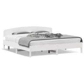 Estructura de cama con cabecero madera de pino blanco 200x200cm de vidaXL, Camas y somieres - Ref: Foro24-3207194, Precio: 22...