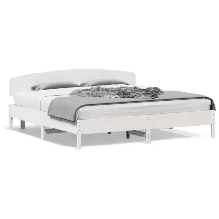 Estructura de cama con cabecero madera de pino blanco 200x200cm de vidaXL, Camas y somieres - Ref: Foro24-3207194, Precio: 22...