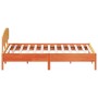 Bed frame with wax brown pine wood headboard 200x200 cm by vidaXL, Beds and slatted bases - Ref: Foro24-3207196, Price: 226,6...