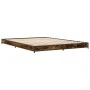 Estructura cama madera ingeniería metal roble ahumado 120x200cm de vidaXL, Camas y somieres - Ref: Foro24-845153, Precio: 86,...
