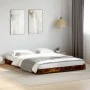 Estructura cama madera ingeniería metal roble ahumado 120x200cm de vidaXL, Camas y somieres - Ref: Foro24-845153, Precio: 86,...
