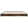 Estructura cama madera ingeniería metal roble ahumado 120x200cm de vidaXL, Camas y somieres - Ref: Foro24-845153, Precio: 86,...