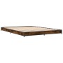 Bettgestell aus Holzwerkstoff, Metall, geräucherte Eiche, 120 x 200 cm von vidaXL, Betten und Lattenroste - Ref: Foro24-84515...