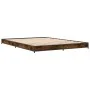 Estructura cama madera ingeniería metal roble ahumado 120x200cm de vidaXL, Camas y somieres - Ref: Foro24-845153, Precio: 86,...