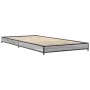 Sonoma gray metal engineered wood bed frame 90x200 cm by vidaXL, Beds and slatted bases - Ref: Foro24-845179, Price: 70,48 €,...