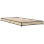 Estructura cama madera ingeniería metal roble Sonoma 100x200 cm de vidaXL, Camas y somieres - Ref: Foro24-845172, Precio: 59,...
