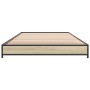 Estructura cama madera ingeniería metal roble Sonoma 100x200 cm de vidaXL, Camas y somieres - Ref: Foro24-845172, Precio: 59,...